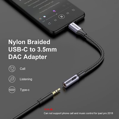 Cavo USB-C Jack da 3,5 mm adattatore HIFI schermato 1 m. contatti dorati aux USB