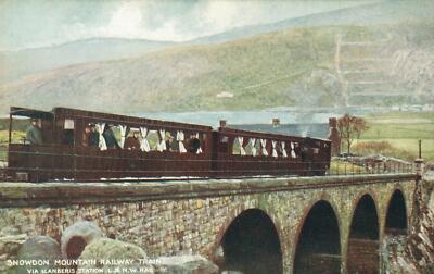 L. & N.W. Railway Snowdon Mountain Railway Train via Llanberis Station Postcard