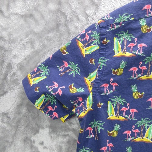 Ralph Lauren Shirt Men's Large Blue Classic Fit Hawaiian Flamingos Tropical AOP - Picture 16 of 19