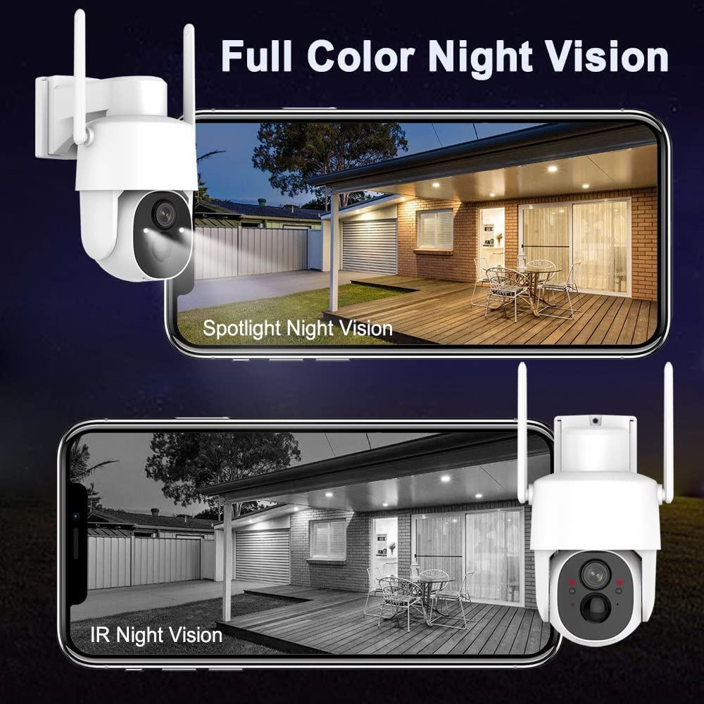 HOSAFE.COM Solar Security Camera Wireless Outdoor, Pan Tilt WiFi Battery... 