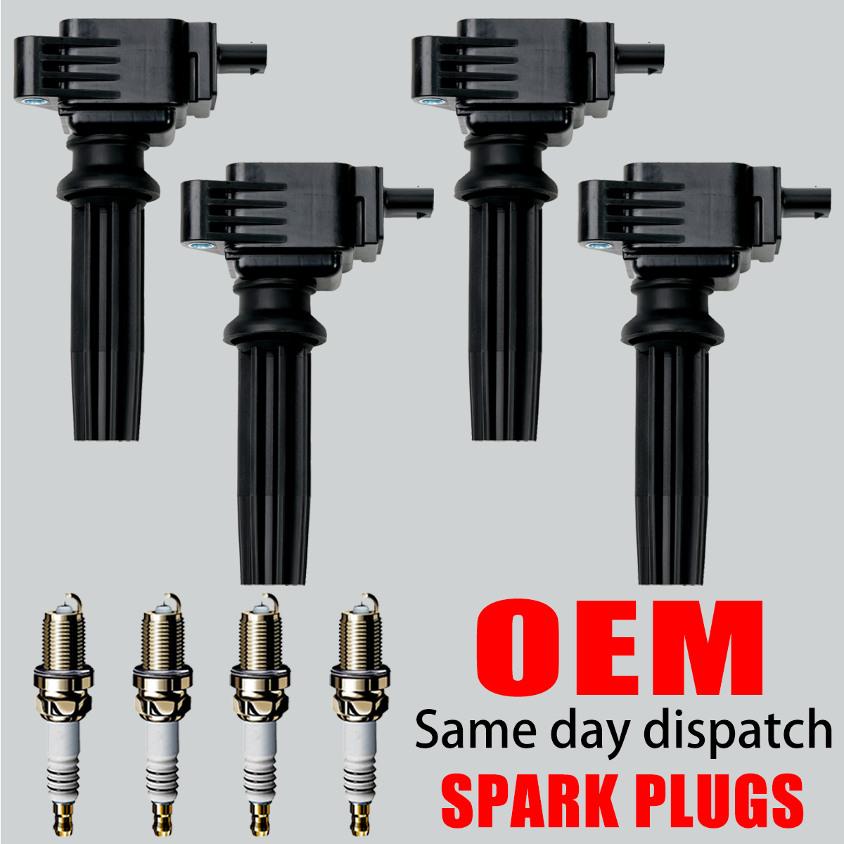 4X OEM Ignition Coil & 4 Iridium Spark Plugs for Ford Focus Lincoln MKC MKZ UF670