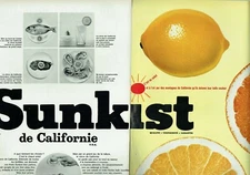 Publicité Advertising 1221 1964  citron Sunkist de Californie  huitres poisson 2