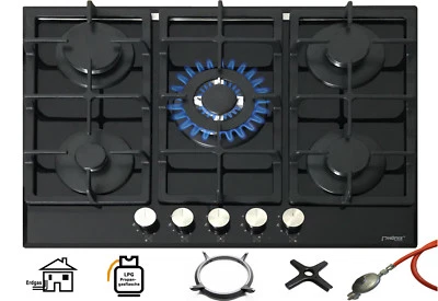PHÖNIX GERMANY Phönix PG-701T piano cottura a gas da incasso 70 cm fornello a gas 5 piastre vetro
