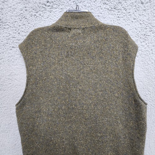 Vintage LL Beans Sweater Vest Mens Large Green Wool Blend Full Zip Made in USA - Picture 8 of 12