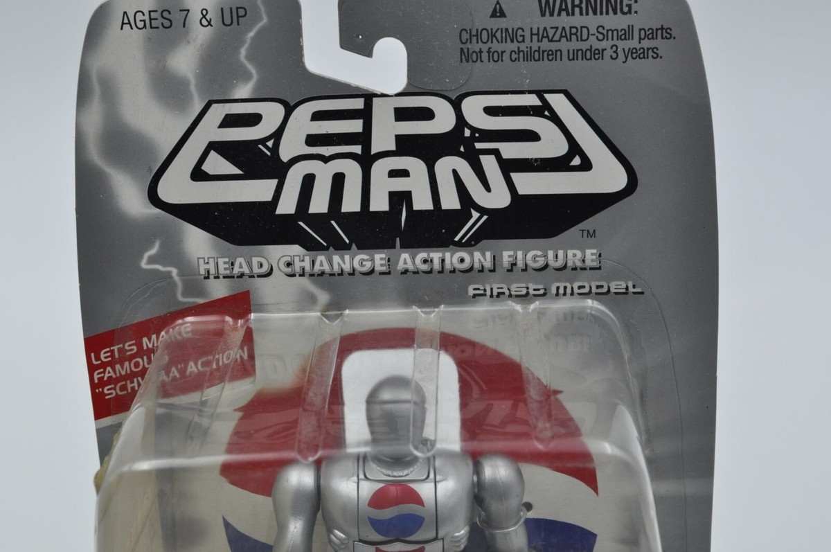 PEPSIMAN HEAD CHANGE ACTION FIGURE New Silver Model 5.9 inch