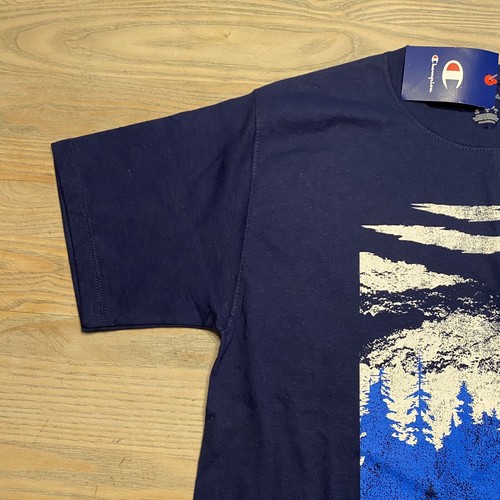 NEW Champion Navy Blue T-Shirt Mens M Short Sleeve Crew Neck Mountain Tee - Picture 6 of 17