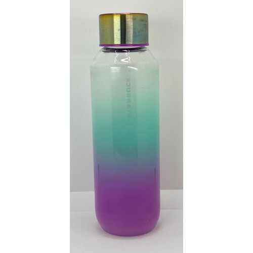 Starbucks Teal Blue Purple Gradient Ombre Glass Reusable Water Bottle 20 oz - Picture 3 of 10