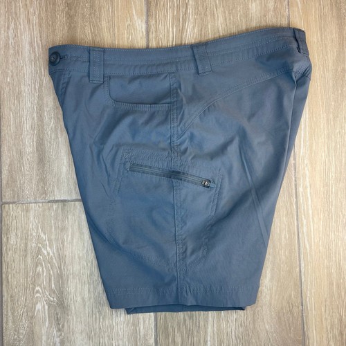 Eddie Bauer Trail Cargo Shorts Women Size 6 Blue Gray Nylon Stretch Pockets - Picture 3 of 8