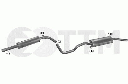 Silencieux Seat Cordoba 1.4 1.6 1.9D résistant à la rouille de 1995