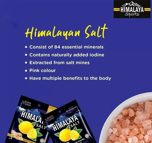 12 Pack of HIMALAYA SALT Sport Mint Candy Extra Cool LEMON Flavor ORIGINAL - Picture 5 of 5