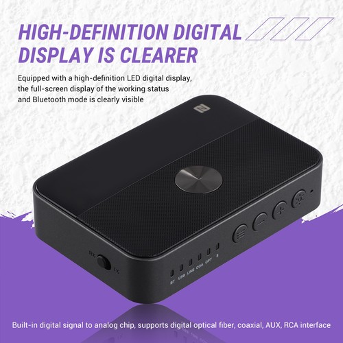 Récepteur et émetteur 2 en 1 NFC Bluetooth 5.3, 3,5 mm optique coaxiale auxiliaire Di3529 - Photo 3/7