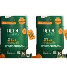 2-bottle   Root Labs Himalayan Shilajit Gummies. 4000mg Alpha Formula, 60ct