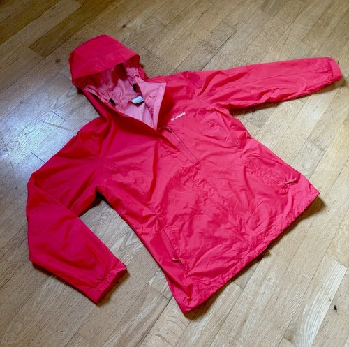 Columbia Waterproof Jacket Womens XL/16 Pink Omni Tech Shell Windbreaker VGC - Picture 1 of 17