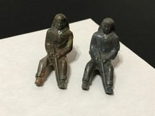 Vintage 1950's REL Plastics - Swirled Hard Plastic Wagon Driver with Rifle X 2