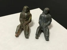 Vintage 1950's REL Plastics - Swirled Hard Plastic Wagon Driver with Rifle X 2