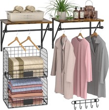 Laundry Room Shelves Wall Mounted with Wire Baskets, over the Washer and Dryer S
