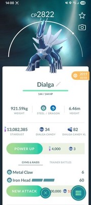 Dialga Altered Pokemon Guaranteed Lucky From 2019 Registred Or 30 Days