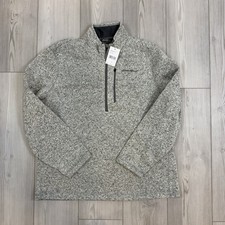 NWT Eddie Bauer Pullover Mens XL Gray 1/4 Zip Fleece Sweater Outdoor EM32LK112