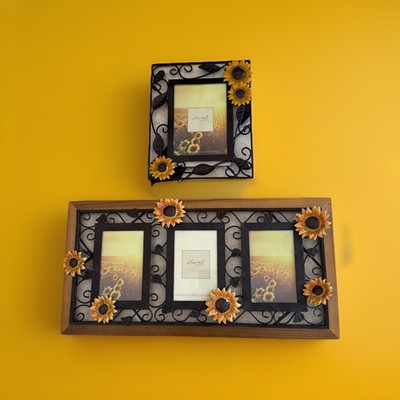 Wall Hanging Sunflower Multi-Photo Picture/Photo Frames 19x 10 & 8.5 X 10