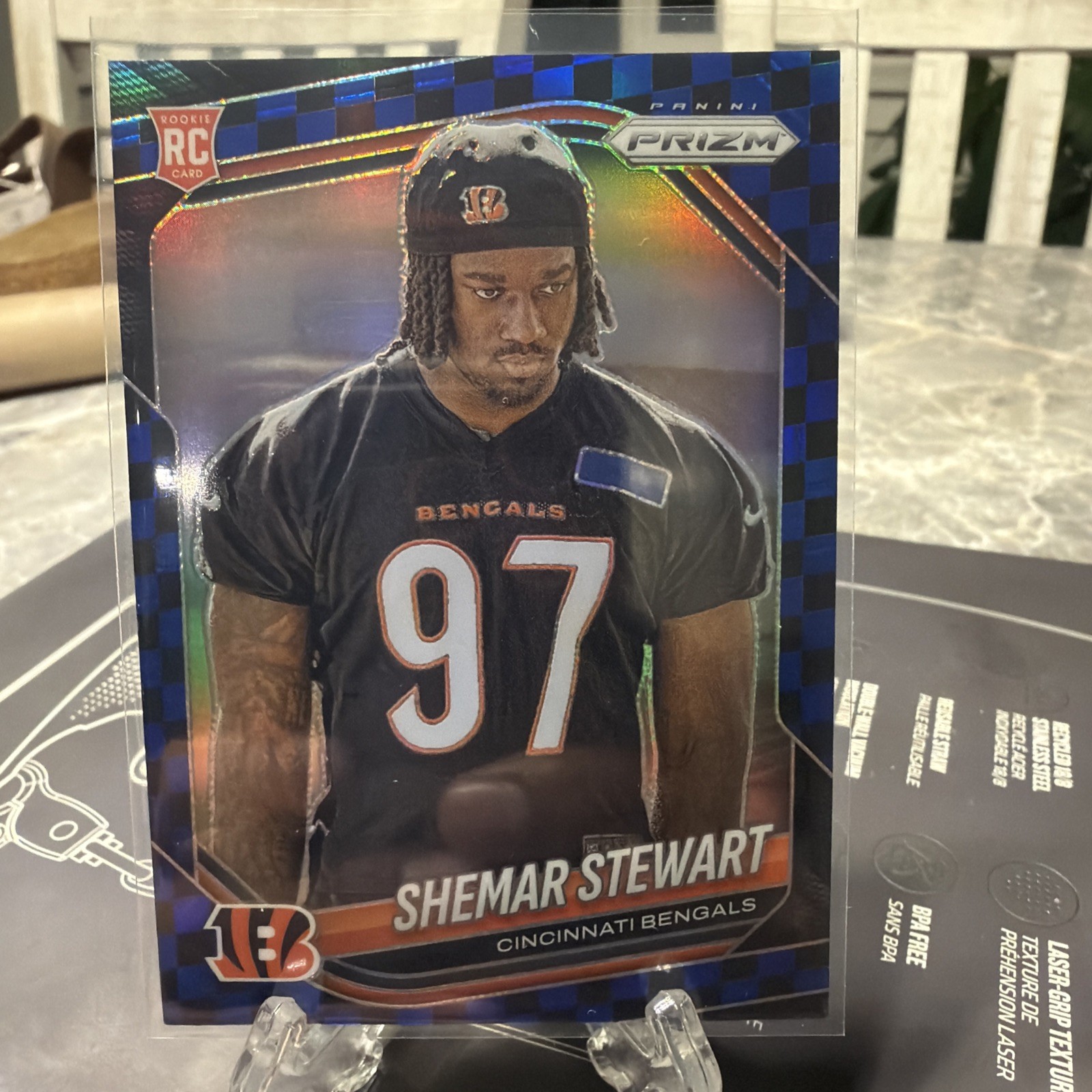 2025 Panini Prizm - Rookies Shemar Stewart #344 Black & Blue Checker Prizm (RC)