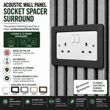 Acoustic Wall Panel Socket Surround Spacer 1 Gang 2 Gang Flush Wall Panel Trim