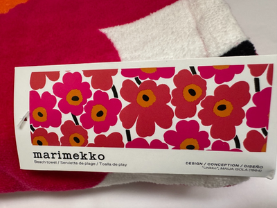MARIMEKKO UNIKKO Red Poppy MAIJA ISOLA (1964) Cotton Beach Towel