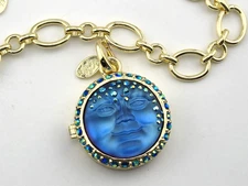 Kirks Folly Love Never Dies Mystic Seaview Moon Locket Charm Necklace Set GT #32