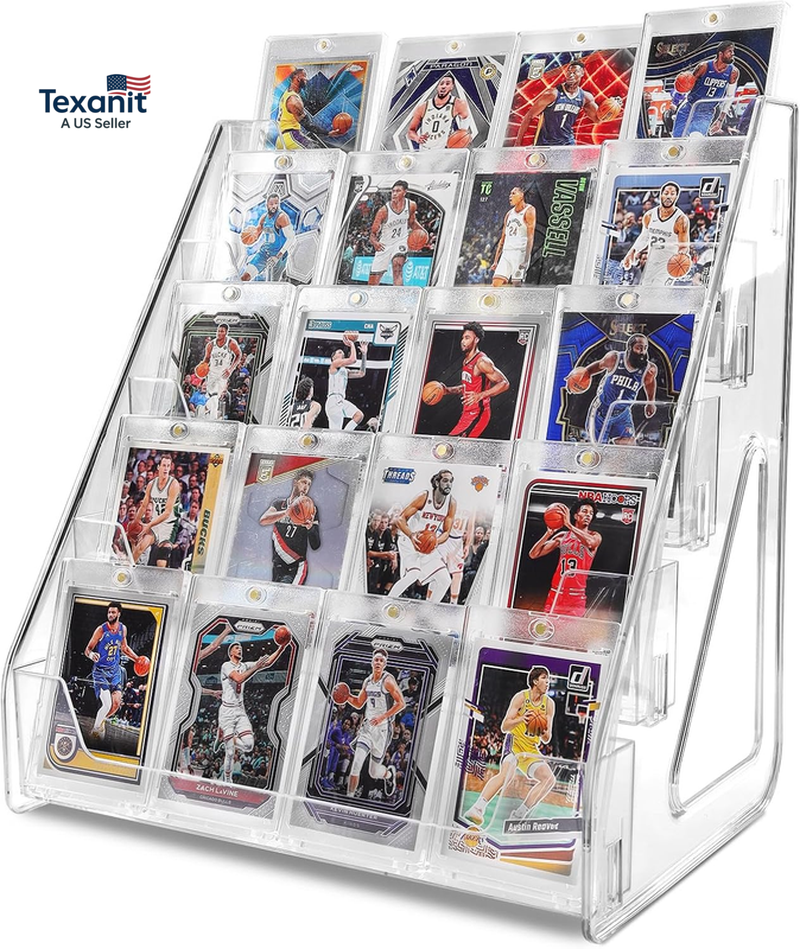 pokemon graded card stand Pokemon, MTG, & TCG Display Frame 7 Slots grade 100% virgin imported acrylic with a high 94% transparency rate Graded Card Holder Display for
