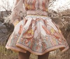 LIKE NEW-ZIMMERMANN Cosmic Zodiac Silk Skirt Size 1 Aus 10 US 6 (WORN ONCE)