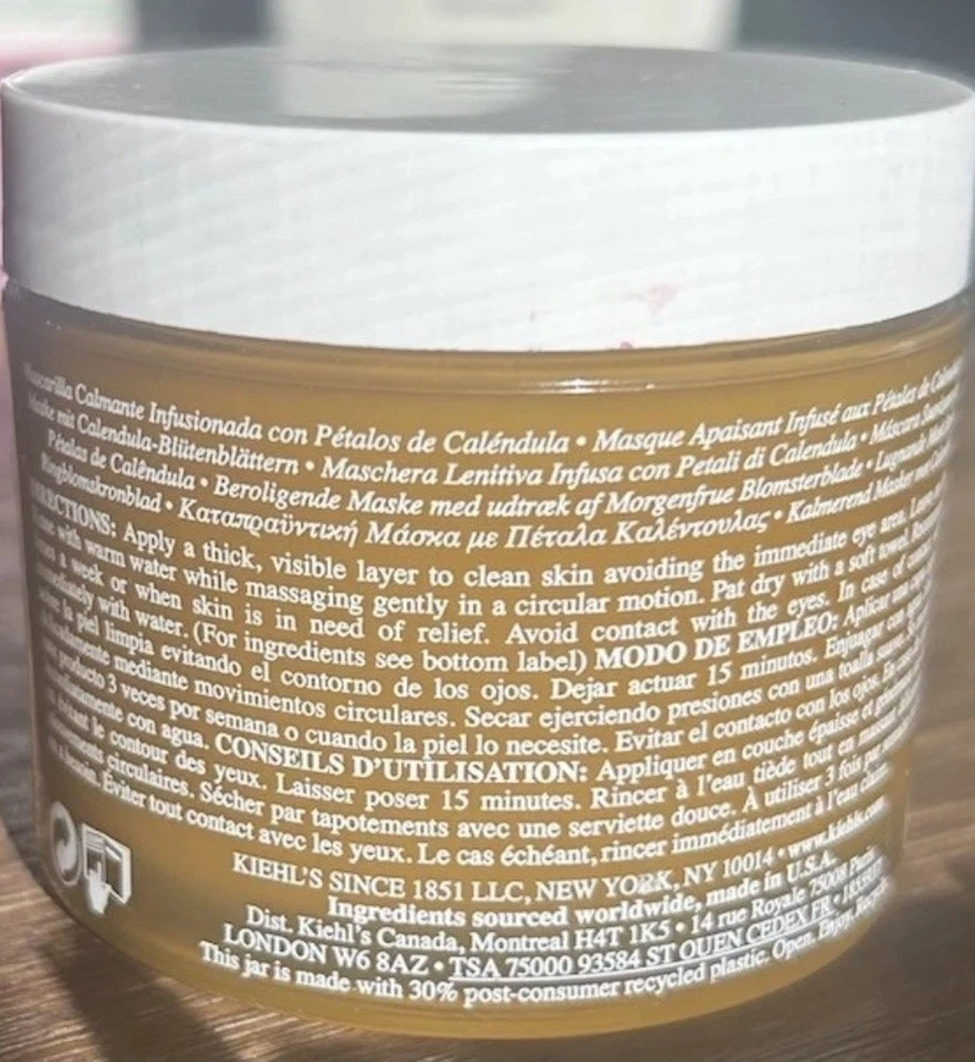 KIEHL'S CALENDULA PETAL-INFUSED CALMING MASK 3.4 fl oz ~ 100 ml New Sealed - Image 3 of 4