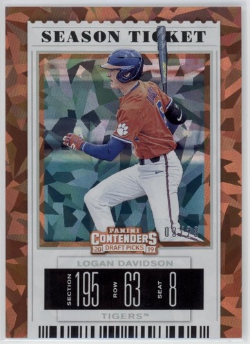 2019 Logan Davidson Contenders Draft Picks Cracked Ice 3/23 #17 (D673)