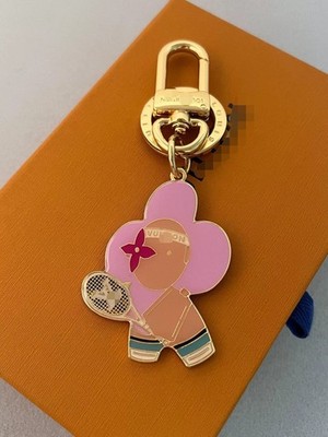 Porte Cles Vivienne Tennis Player Key Ring Bag Charm Pink Gold