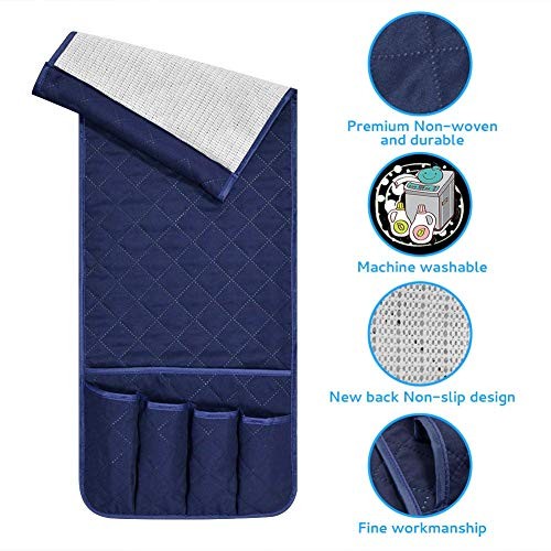 Sofa Armrest Organizer Non-Slip Arm Chair Bedside Caddy Storage Organizer BLUE - Imagen 5 de 8