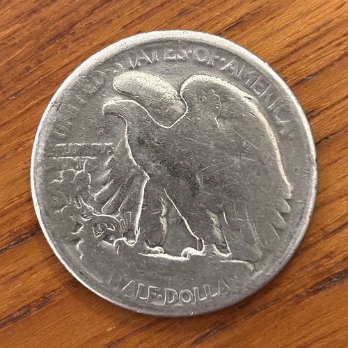 1918 Walking Liberty Half Dollar • Vintage 90% Silver US Coin • #004 - Picture 2 of 2