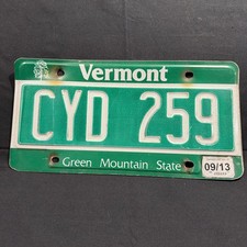 Vermont License Plate CYD 259