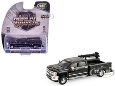 2016 CHEVROLET SILVERADO 3500 DUALLY CRANE TRUCK BLACK 1/64 GREENLIGHT 46170 D