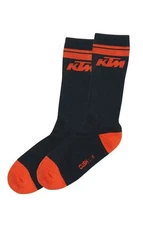 KTM 3 Pack Casual Socks Black/Orange Adult Logo Coolmax Fits Men's Size 10-13