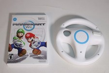 Mario Kart Nintendo Wii 2008 w Manual & Wii Steering Wheel for Driving Games