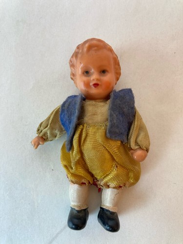 Antique 3 Fully Jointed Figure/Doll  painted face - Foto 1 di 3