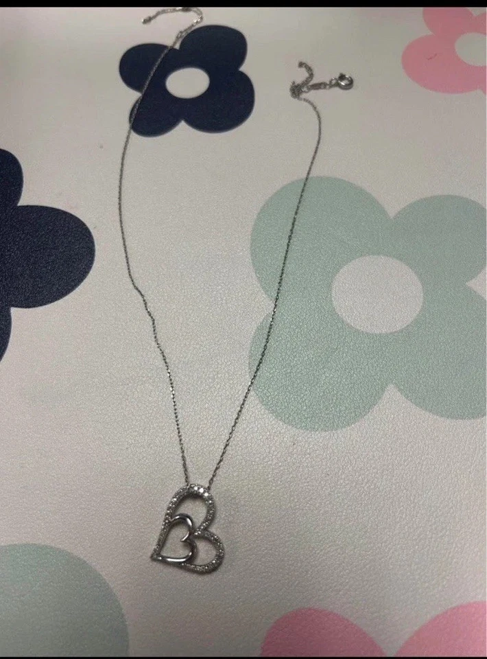 *NUEVO ARTÍCULO* Collar de diamantes en forma de corazón de plata esterlina de 2 joyas de Zales de 18 pulgadas Foto 2 de 2