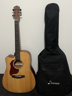 Donner Acoustic Guitar Natural, Gig Bag & Pick