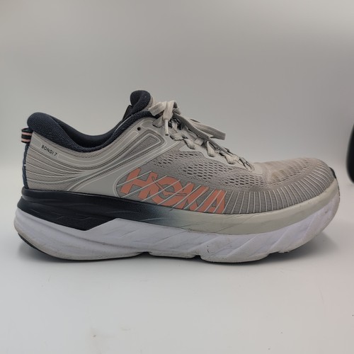 Hoka One Bondi 7 Women's 10 Shoes Sneakers Gray Blue Athletic Running - Picture 2 of 14