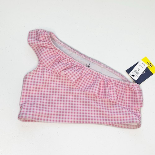 GapKids Pink Gingham Ruffle One-Shoulder Bikini Set - Size XL approx 12 girl - Picture 2 of 8