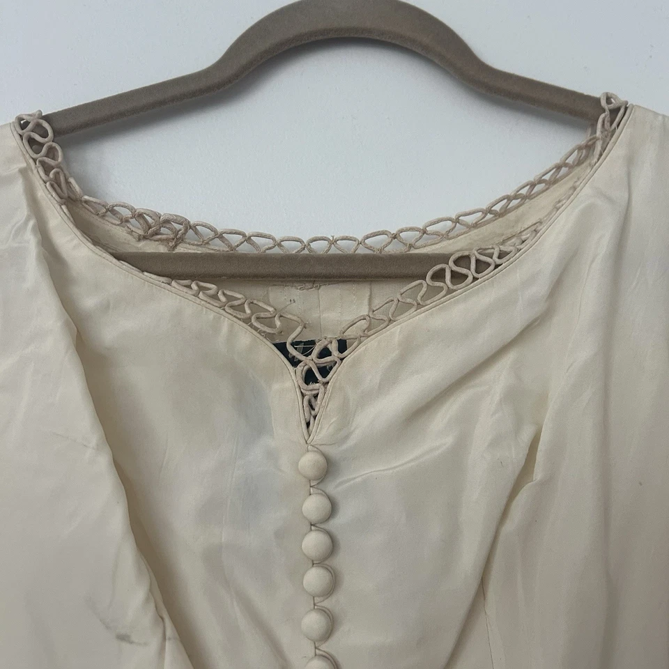 40s Candlelight Satin Wedding Gown Vintage Henry Bendel One of a kind - Image 4 of 4