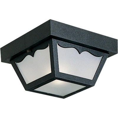 1-Light Indoor and Outdoor Flush Mount Ceiling Light, Interior and Exterior C...