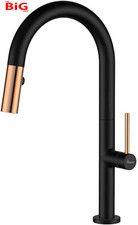 Black Kitchen Sink Tap with Pull Out Spray 360 Degree Rotation Kitchen Spray Tap
