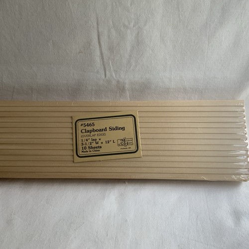 Miniature House Dollhouse Clapboard Siding 1/4- 3-1/2" X 12" NOS 10 Sheets #5465