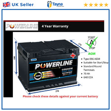 AGM Car Battery fits PORSCHE 718 BOXTER 718 BOXSTER CAYMAN Stop Start
