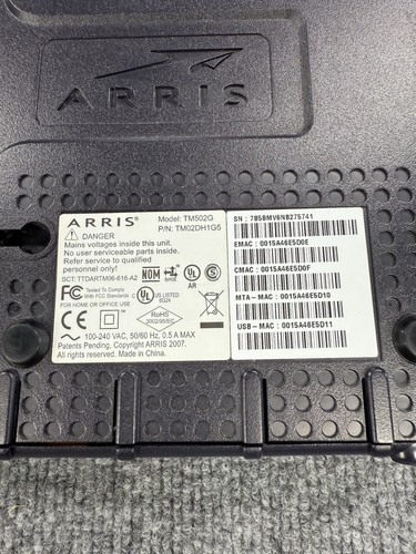 📶 ARRIS TM502G Kabel telefoniczny Modem DOCSIS 2.0 Szybki Internet - Zdjęcie 4 z 14
