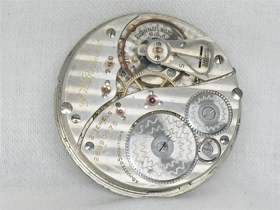 RELOJ BOLSILLO FERROCARRIL VINTAGE 16S ELGIN 21 JEWEL BW RAYMOND GR 478, ¡FUNCIONANDO! Foto 3 de 4